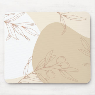 Abstract Neutral Boho Art Mouse Pad