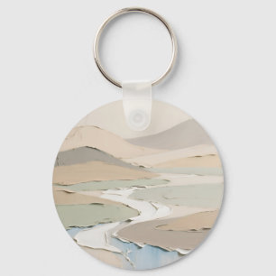 Abstract Neutral Landscape Key Ring