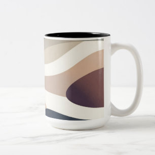Abstract Neutral  Two-Tone Coffee Mug