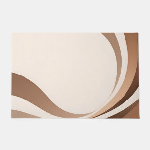Abstract Neutral Waves Boho Earth Tones Doormat