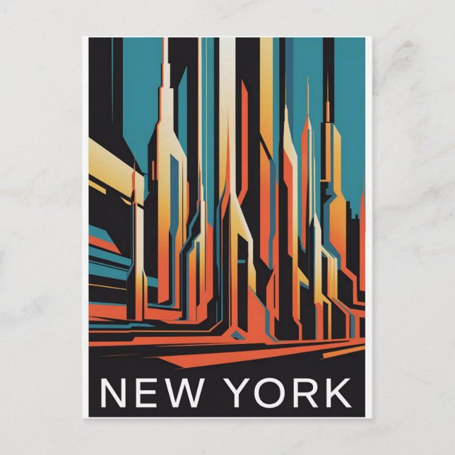 abstract new york city postcard (Front)