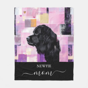Abstract Newfie Mum Fleece Blanket