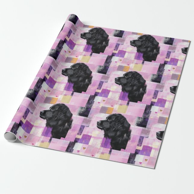 Abstract Newfie pattern Wrapping Paper (Unrolled)
