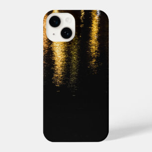 Abstract night lights sea shiny gold black iPhone 14 case