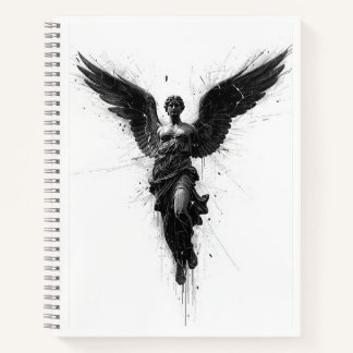 Abstract Nike Statue Notebook - Black Marble Journ