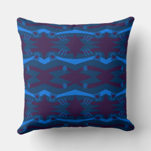 Abstract Noah’s Ark Aubergine Teal Blue Cushion