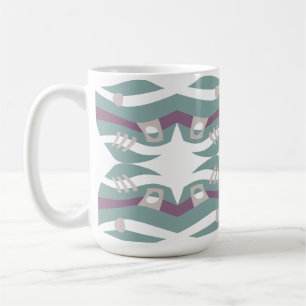 Abstract Noah's Ark Dusty Seagrass Ecru Aubergine Coffee Mug