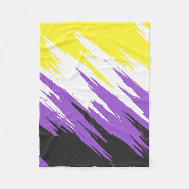 Abstract Nonbinary Pride Flag     Fleece Blanket (Front)