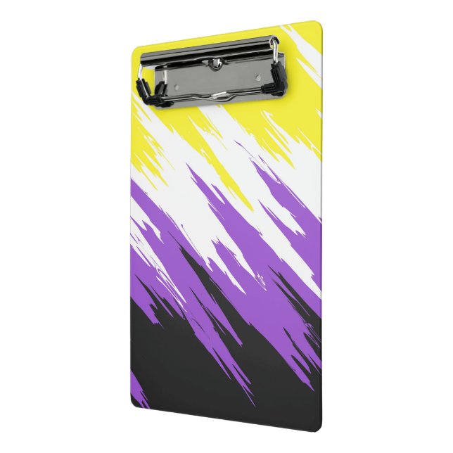 Abstract Nonbinary Pride Flag     Mini Clipboard (Angled2)