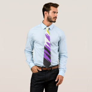 Abstract Nonbinary Pride Flag Tie