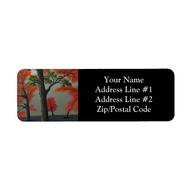 Abstract Northern Autumn Woodland Return Address Label (Front)