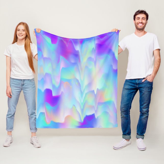 Abstract Northern Lights Fleece Blanket (In Situ)