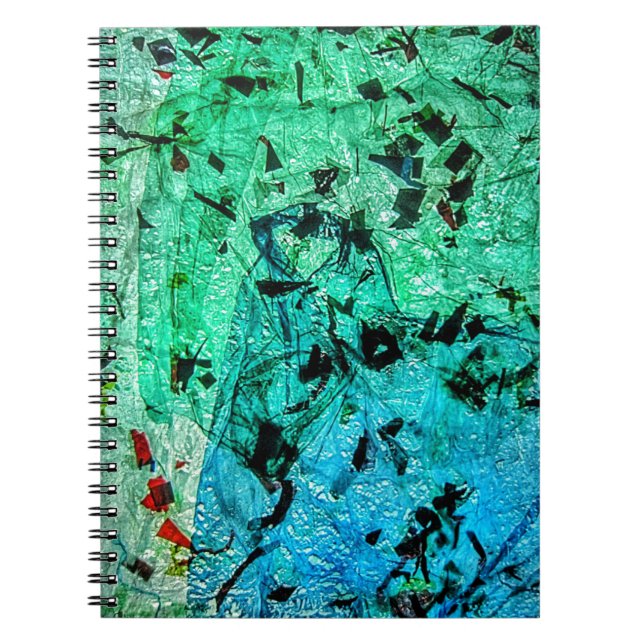 Abstract notebook,Green abstract,Ironed plastic Notebook (Front)