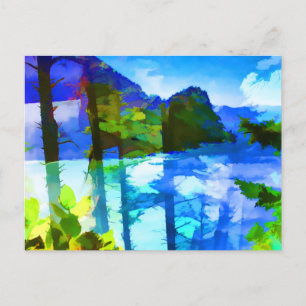 Abstract Ocean and Mountains Postcard