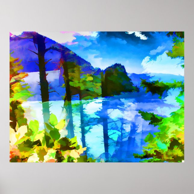 Abstract Ocean and Mountains Value Poster (Front)