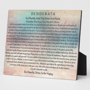 Abstract Ocean Beach=Desiderata Poem Plaque
