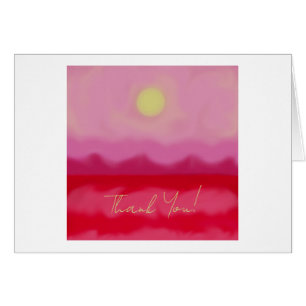 Abstract Ocean Blank Inside Thank You Card