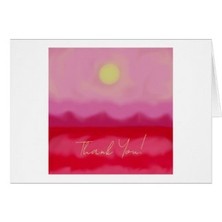 Abstract Ocean Blank Inside Thank You Card