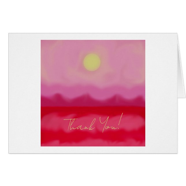 Abstract Ocean Blank Inside Thank You Card (Front Horizontal)