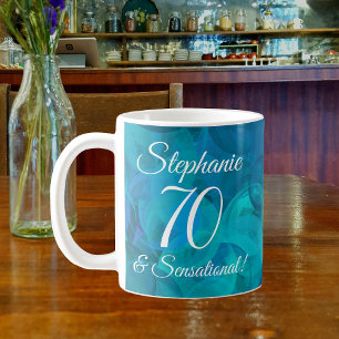 Abstract Ocean Blue Teal 70 and Sensational Coffee Mug