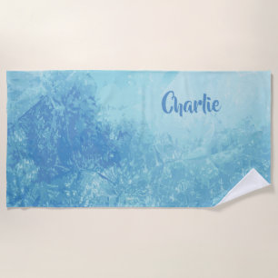 Abstract Ocean custom name beach towel