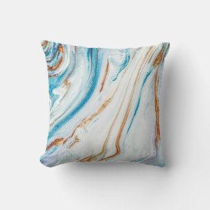 Abstract Ocean Luxury Marble Swirls Cushion