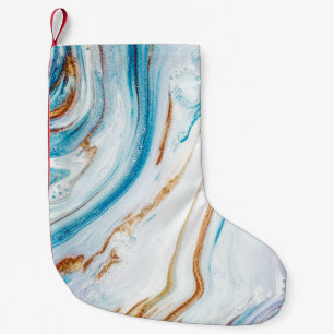 Abstract Ocean Luxury Marble Swirls Small Christmas Stocking