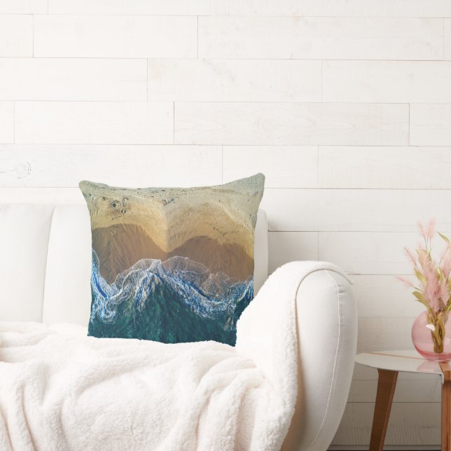 Abstract Ocean & Mountain Throw Pillow | Modern Co (Couch)