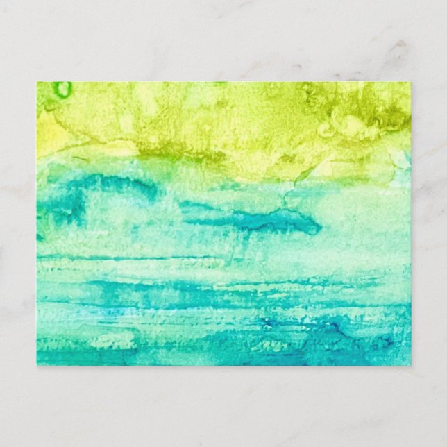 Abstract Ocean Watercolor Postcard (Front)