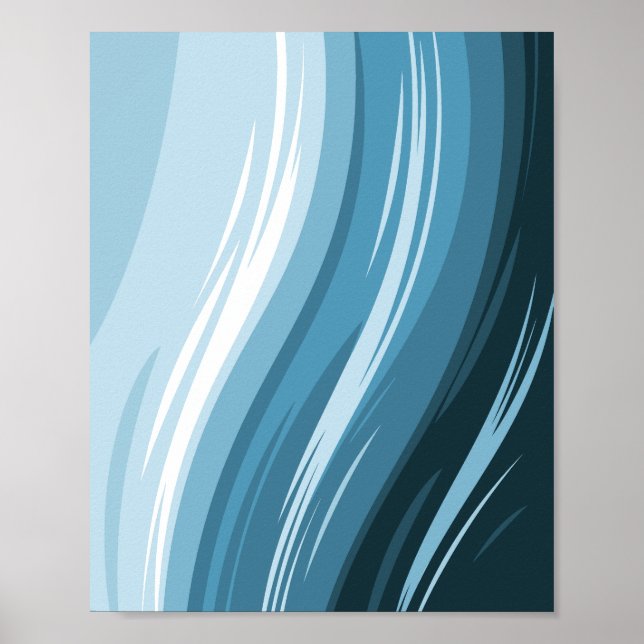 Abstract Ocean Wave Design Poster (Front)