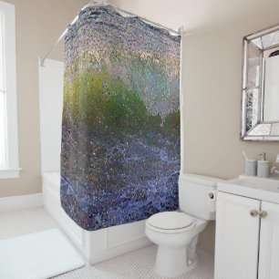 Abstract Ocean Wave Shower Curtain