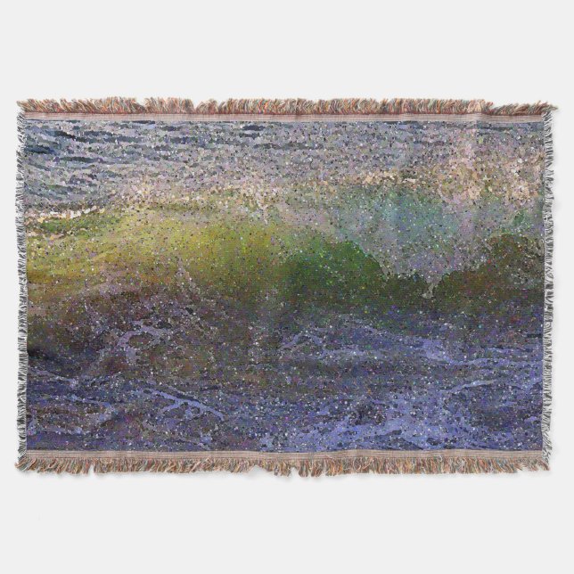 Abstract Ocean Wave Throw Blanket (Front)