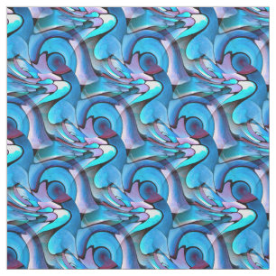 Abstract Ocean Waves Blue & Purple Fabric