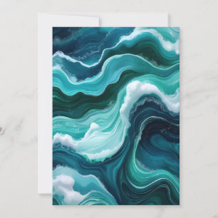 Abstract ocean waves invitation