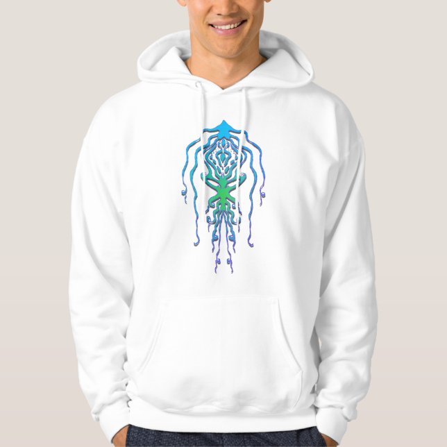 Abstract Octopus Tribal Squid Tattoo Design Hoodie (Front)