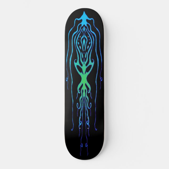 Abstract Octopus Tribal Squid Tattoo Design Skateboard (Front)