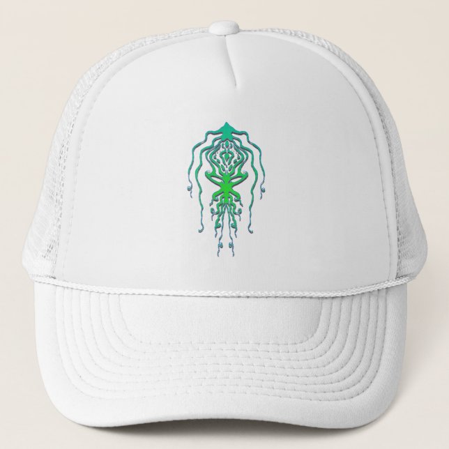 Abstract Octopus Tribal Squid Tattoo Design Trucker Hat (Front)