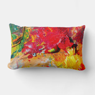 Abstract Of Artist Palette Lumbar Cushion