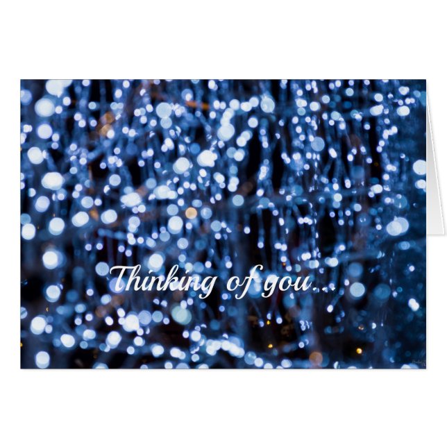 Abstract Of Blue Lights Thinking Of You Christmas (Front Horizontal)