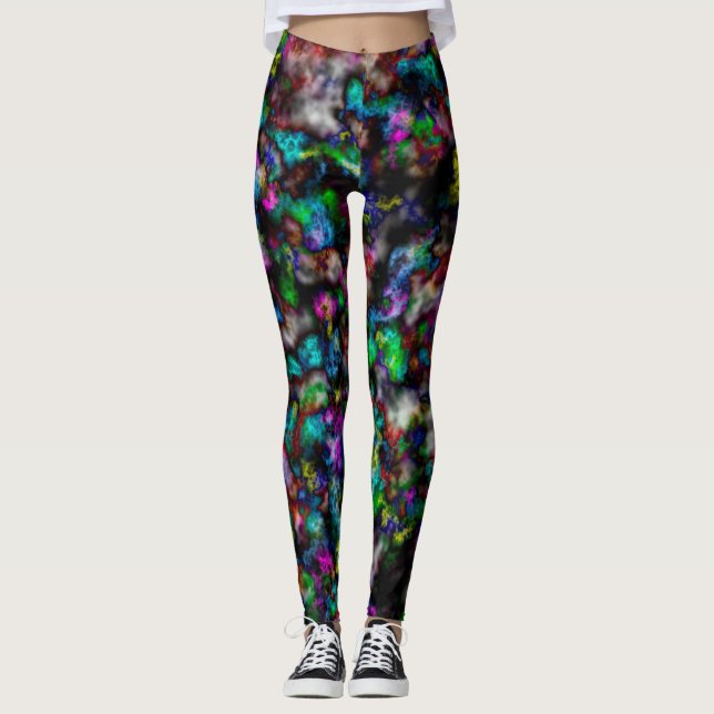 Abstract of Color Clouds Leggings (Front)
