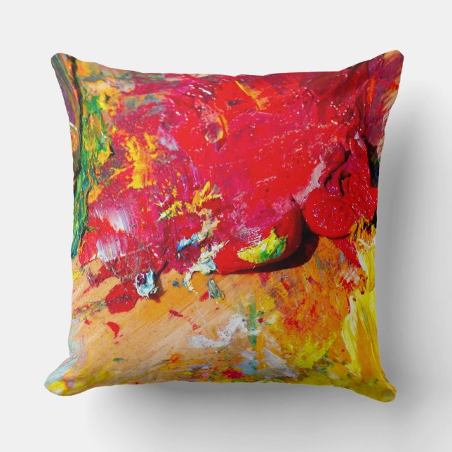 Abstract Of Colourful Artist Palette Cushion (Front)