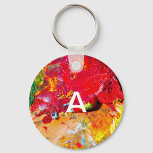 Abstract Of Colourful Artist Palette Key Ring