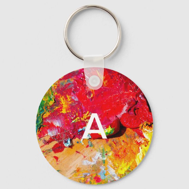 Abstract Of Colourful Artist Palette Key Ring (Front)