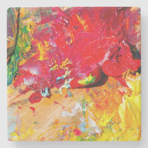 Abstract Of Colourful Artist Palette Stone Coaster