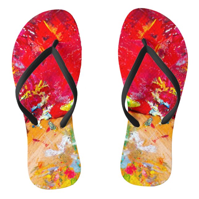 Abstract Of Colourful Artist Palette Thongs (Footbed)