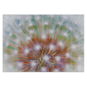 Abstract of dandelion seed head cutting board