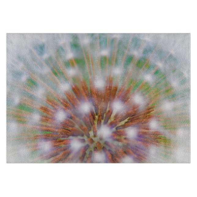 Abstract of dandelion seed head cutting board (Front)