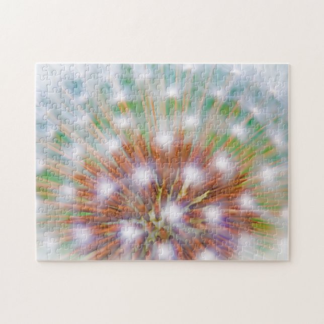 Abstract of dandelion seed head jigsaw puzzle (Horizontal)