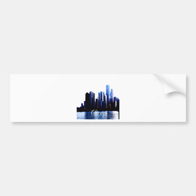 Abstract of Downtown Chicago effects Bumper Sticker (Front)