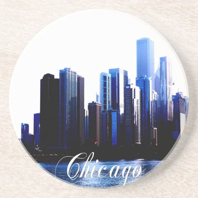 Abstract of Downtown Chicago effects Coaster (Front)